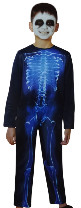 Дитячий комбінезон Синій Скелет на Хелловін S розмір 4-6 роки чорний-синій Київ - фото 2