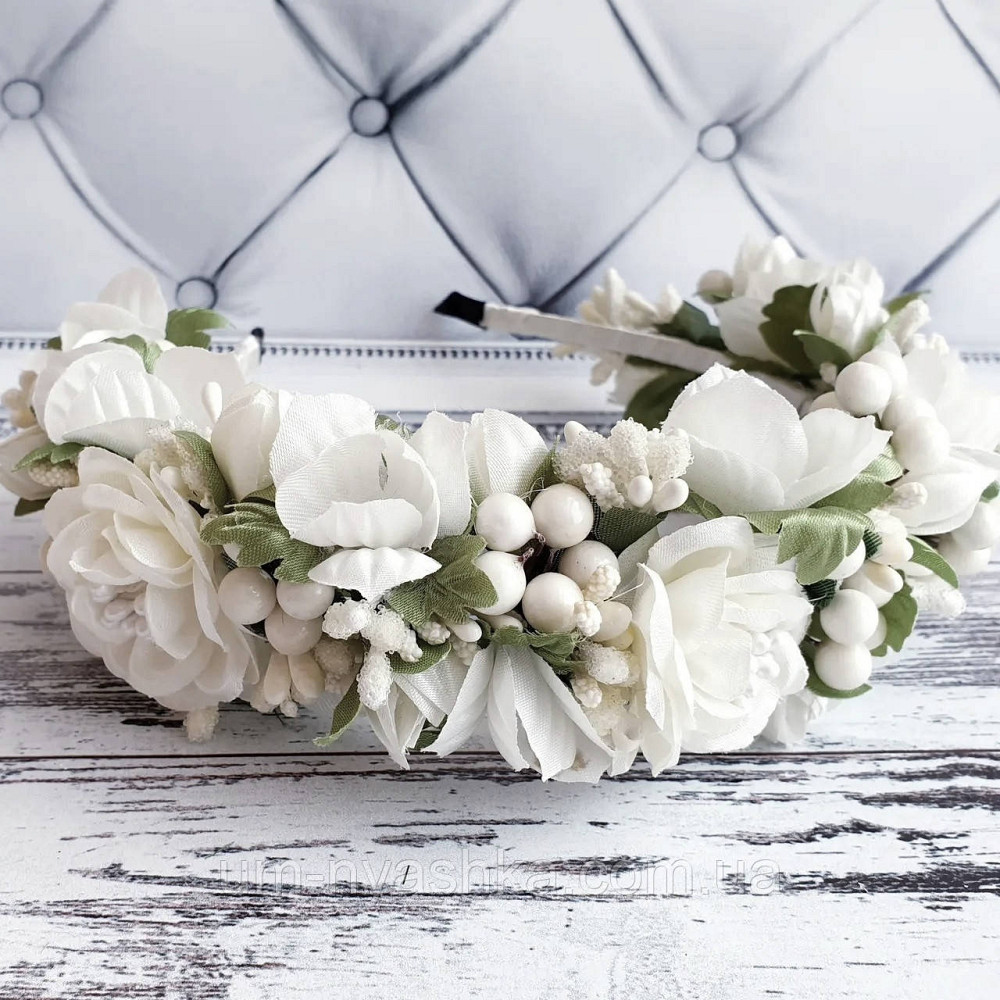 Ободок обруч с розочками 