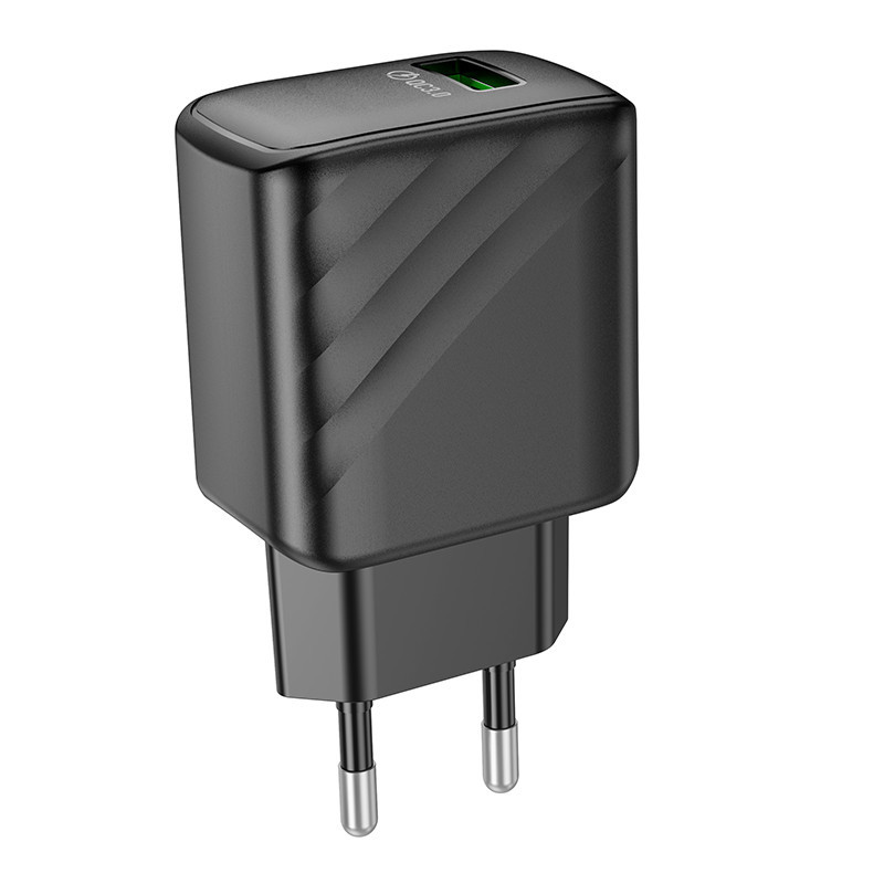 Мережевий зарядний пристрій HOCO CS21A Rich single port QC3.0 charger Black Одеса - фото 7