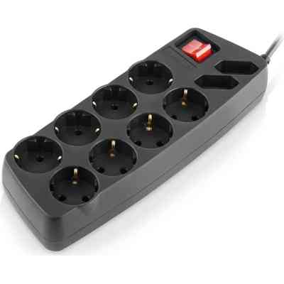 Сетевой фильтр питания REAL-EL REAL-EL RS-10 Protect, 3m, black (EL122300039) Винница