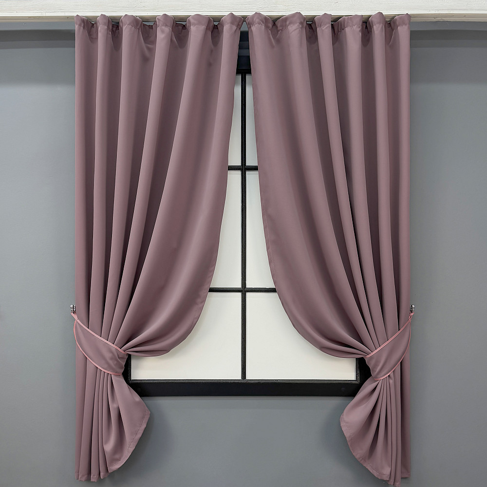 Комплект коротких штор VR-Textil Блекаут Midnight № 1679ш Пудровий 140х170 см 2 шт (35-0459) Київ - фото 1