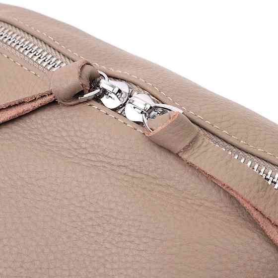 Кожаная женская сумка через плечо с мини кошельком Бежевая (Vintage) Киев