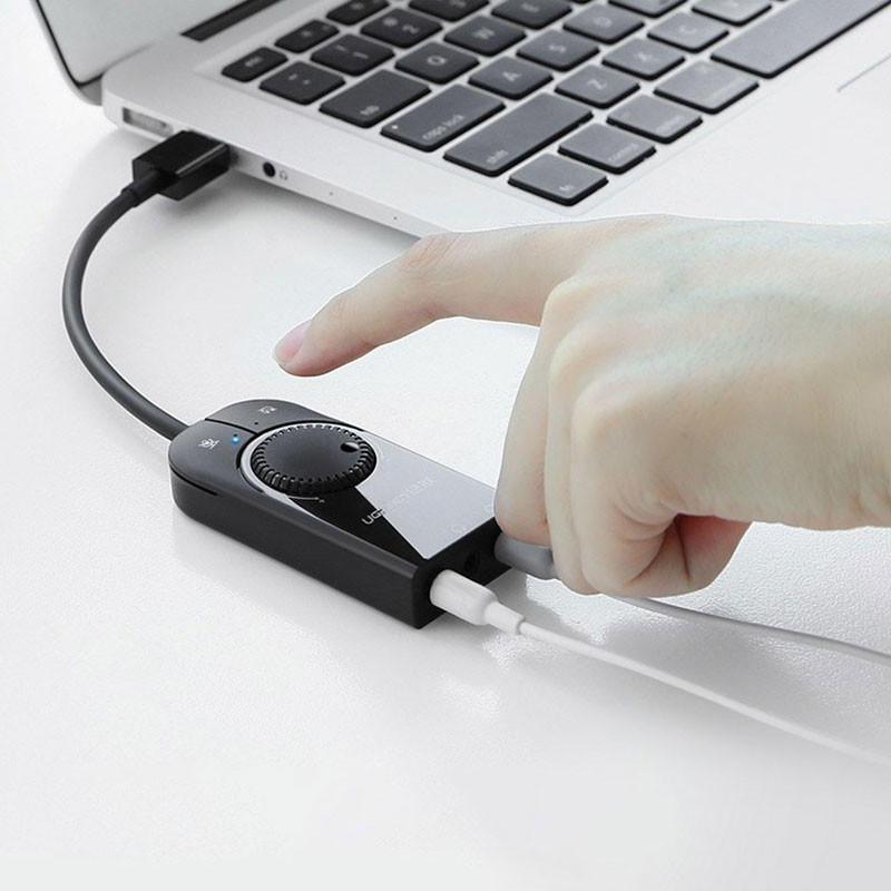 Звукова карта USB AUX jack, 2*TRS (Mic + Ear) SSS1629 Ugreen Чорна CM129 Винница - изображение 7