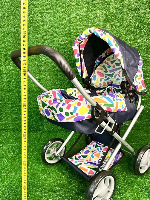 Коляска для ляльки Melogo металева з люлькою-переноскою кошиком Темно-синя (9369/82100) Чернігів - фото 4