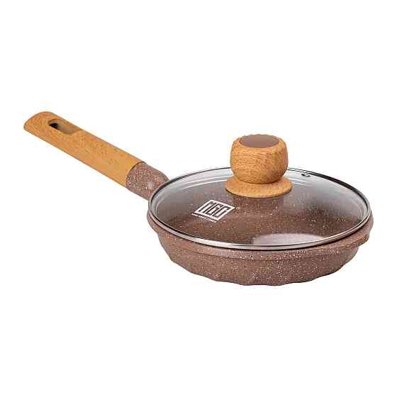 Мармурова алюмінієва сковорода з антипригарним покриттям 1 літр Ø 20 см кавова MGC HP-4-421CO Коломия