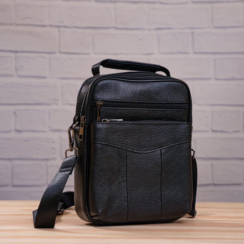 Мессенджер чоловічий шкіряний 20345 Vintage Чорний Київ - фото 10