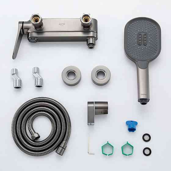 Смеситель для ванны GAPPO G3210-9 с душевым гарнитуром, графит Киев