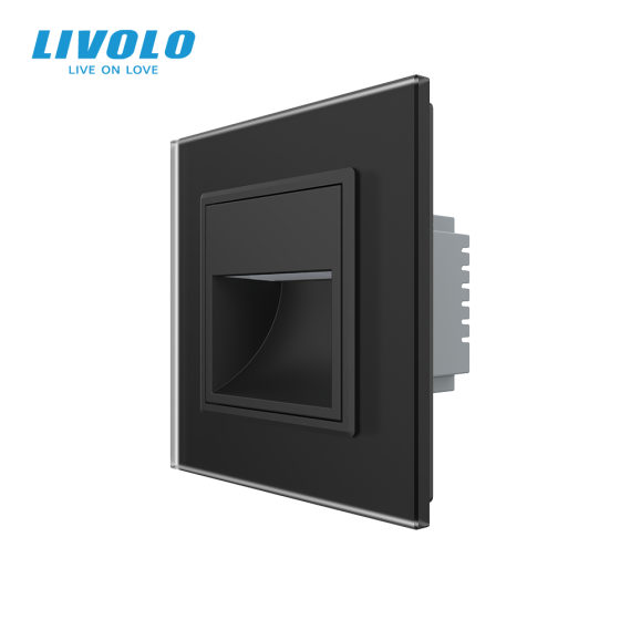 Світильник для сходів підлоги чорний, матове скло, 2700K, 230В, 0.35Вт LIVOLO Коломия