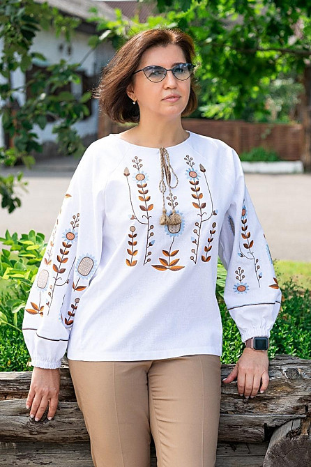 Вишиванка для дівчаток-підлітків, молочна топ Київ - фото 5