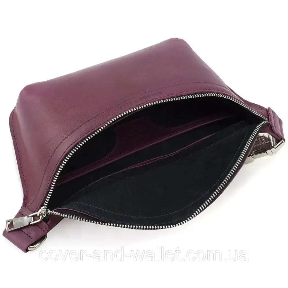 Стильная женская сумка на пояс бордового цвета из гладкой кожи Grande Pelle 743661 Киев - изображение 7