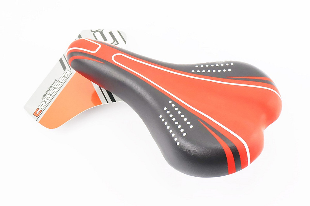 Сидіння MTB 260x150мм, чорно-червоне GW605B Київ - фото 1