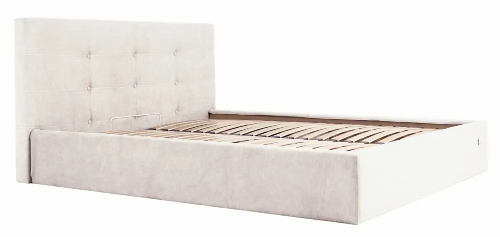 Кровать Двуспальная Manchester Comfort 160 х 190 см Мисти Milk С подъемным механизмом и нишей для белья Бежевый Киев - изображение 2
