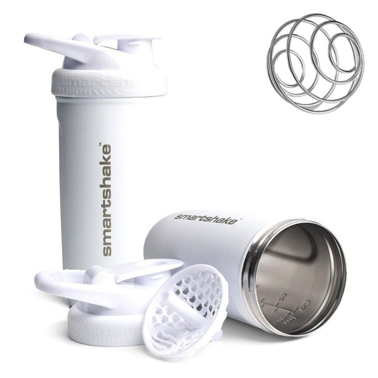 Шейкер спортивний SmartShake металевий Reforce Stainless Steel 30oz/900ml White Кам'янське - фото 1