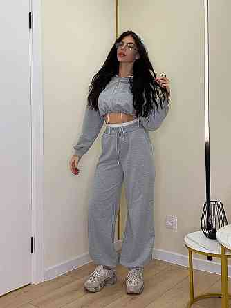 Жіночий прогулянковий костюм: худі та штани двонитка. Меланж, 44/46 Одеса