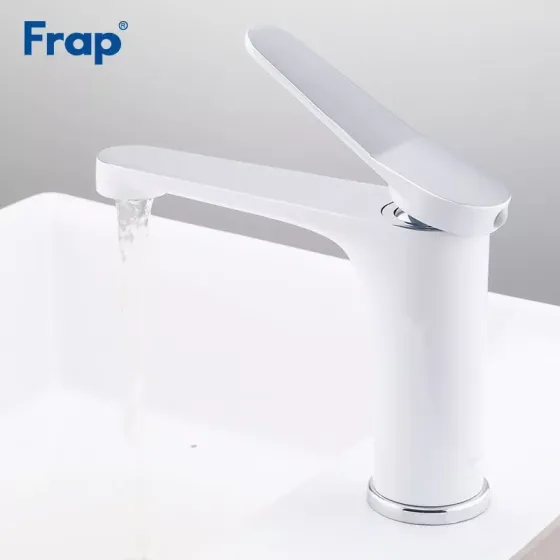 Смеситель для умывальника Frap F1045 белый/хром Киев