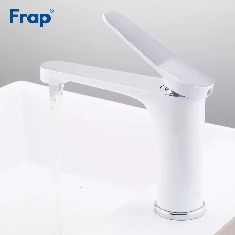 Смеситель для умывальника Frap F1045 белый/хром Киев - изображение 3