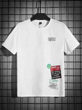 Футболка чоловіча с принтом  46 Біла 2664091100 Дніпро