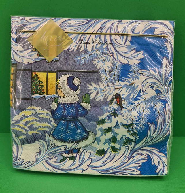 Новогодняя бумажная салфетка (ЗЗхЗЗ, 20шт) LuxyНГНовогодний визит        (504) (1 пачка) Харьков - изображение 1