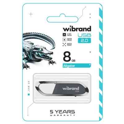 USB флеш накопитель Wibrand 8GB Aligator Grey USB 2.0 (WI2.0/AL8U7G) Винница
