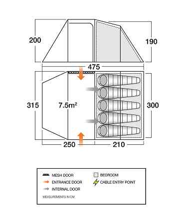 Намет п&apos;ятимісний Vango Beta 550XL Mineral Green (TEUBETA00000002) Київ