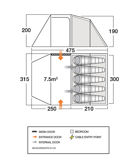 Палатка пятиместная Vango Beta 550XL Mineral Green (TEUBETA00000002) Киев - изображение 3
