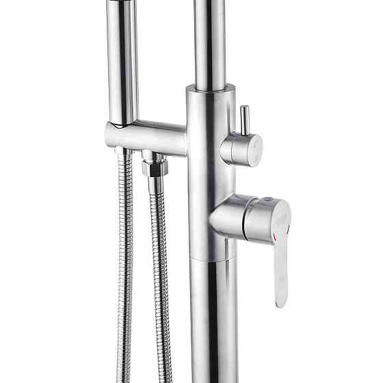 Змішувач для ванни для підлоги Kroner KRP Edelstahl Klassisch - ESG077 з душовим гарнітуром,  сатин Київ