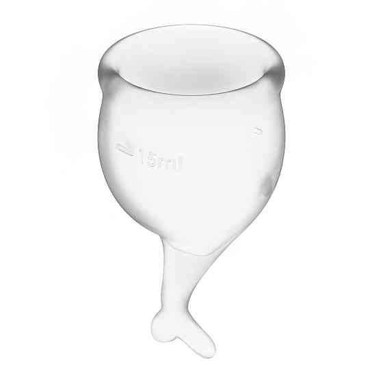 Набір менструальних чаш Satisfyer Feel Secure (transparent), 15мл і 20мл, мішечок для зберігання Sex Aura Київ