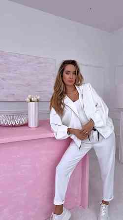 Женский прогулочный костюм двойка двунитка Молочный, 48/52 Одесса