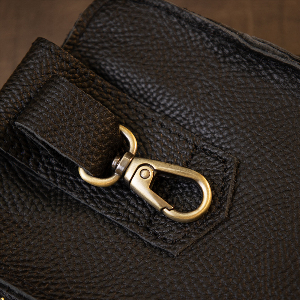 Сумка унісекс на пояс на одне відділення Чорна (Vintage) Київ - фото 4