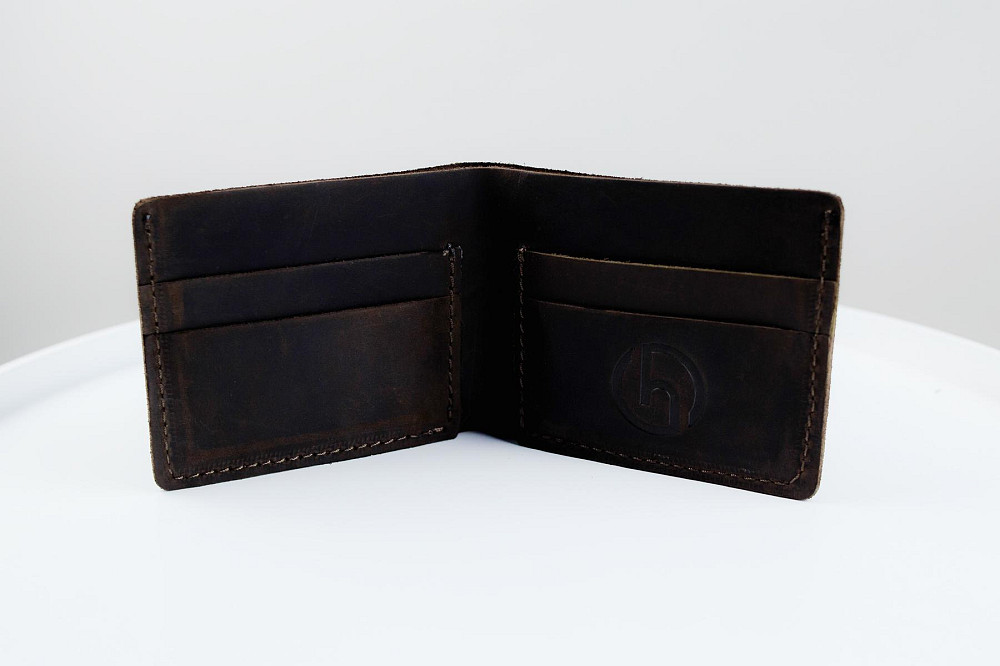 Чоловічий гаманець-біфолд Skill із натуральної шкіри Crazy Horse SH120 (Темно-коричневий) Суми - фото 3