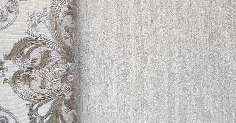 Шпалери вінілові на флізеліні AdaWall Seyyah 1.06х10 однотонні тонкі смуги структурні світло-сірі з глянцем Київ - фото 2