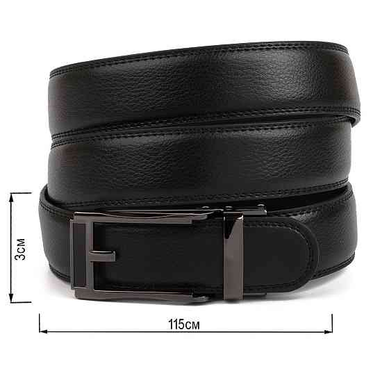 Ремінь чоловічий c тонкою пряжкою у вигляді рамки Vintage 20218 Чорний Київ