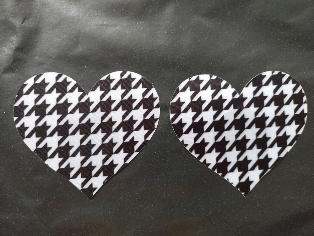 Наклейки на бюст Серця 8 на 7 с м чорно-білий Київ - фото 1