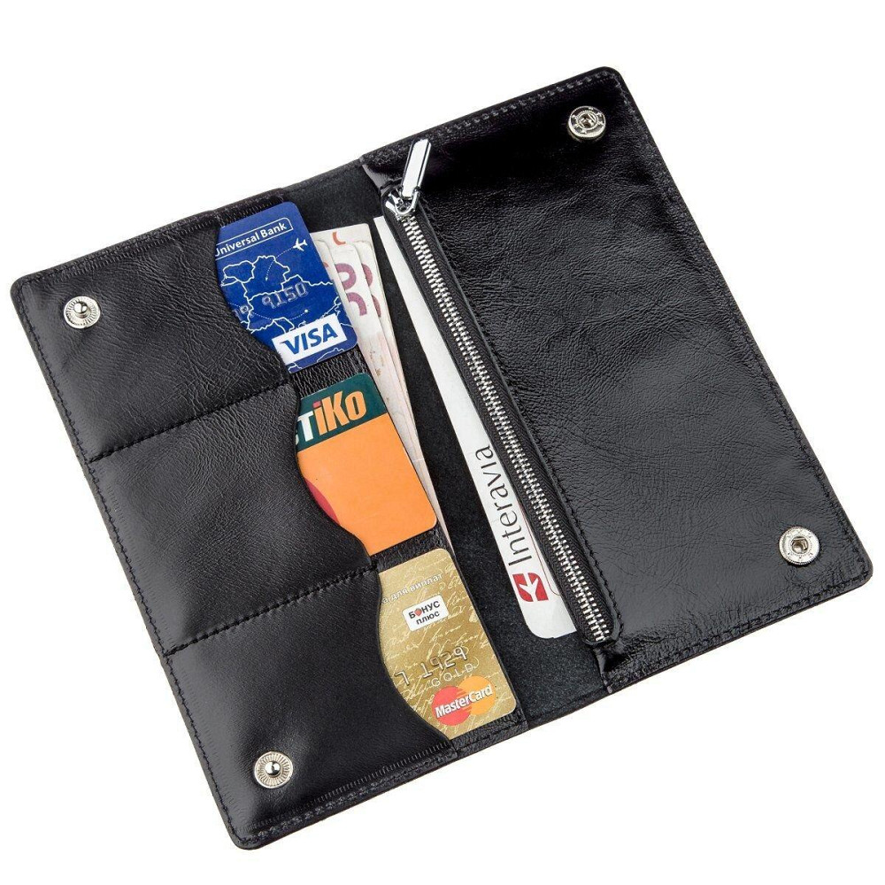 Гаманець чоловічий вертикальний зі шкіри Алькор SHVIGEL 16195 Чорний Київ - фото 5