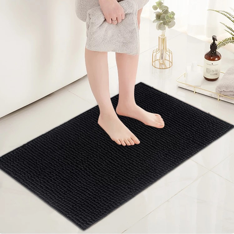 Коврик для ванны и душа Bathlux длинный мягкий ворс прорезиненный, нескользящий Черный Каменец-Подольский - изображение 1