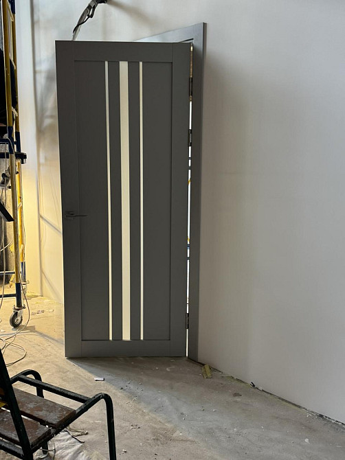 Двері екокошпон, Полотно, серія TETRA, Модель Т-03 (сатин) Колір: Сірий мат. (НОВИНКА) Київ - фото 4