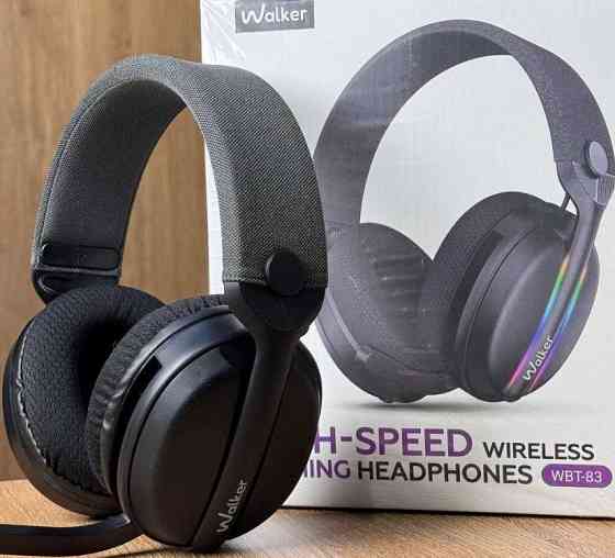 Игровые Bluetooth наушники WALKER WBT-83 Black с микрофоном. Харьков