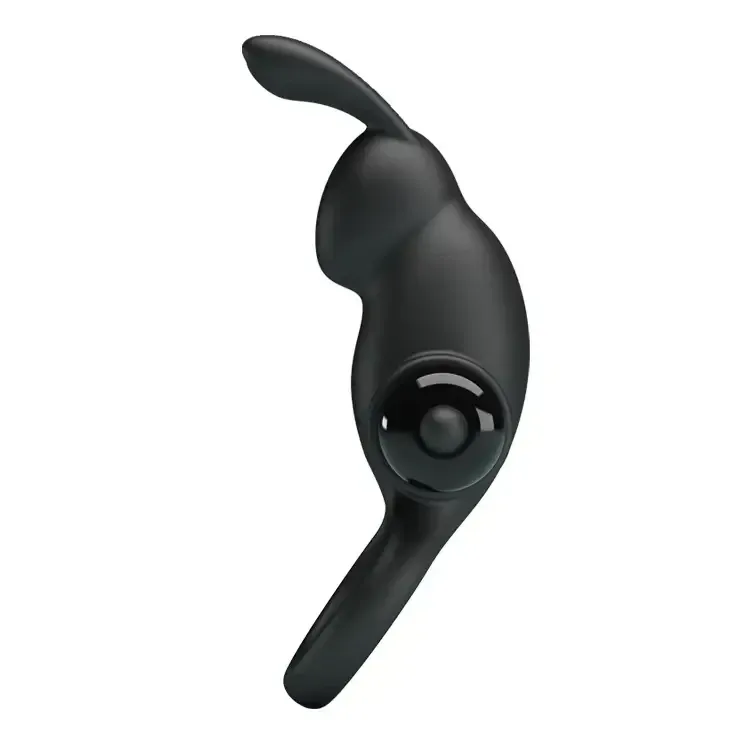 Віброкільце ПРОВОРНИЙ ЗАЙКА (чорне) Sex Aura Київ - фото 4