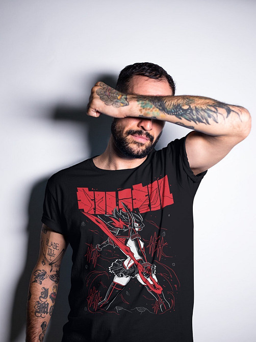 Футболка для хлопчика з аніме принтом Кілл Ла Кілл Рйуко оверсайз (зріст від 165 до 180) Чорний AnimeJ0113m Дніпро - фото 4