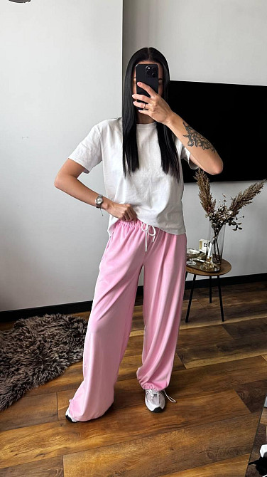 Женские прогулочные брюки из плюш велюра Розовый, 42/44 Одесса - изображение 7