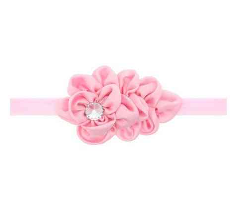 Ошатна пов'язка дитяча світло-рожева квітка 10см, розмір універсальний (на резинці) Київ