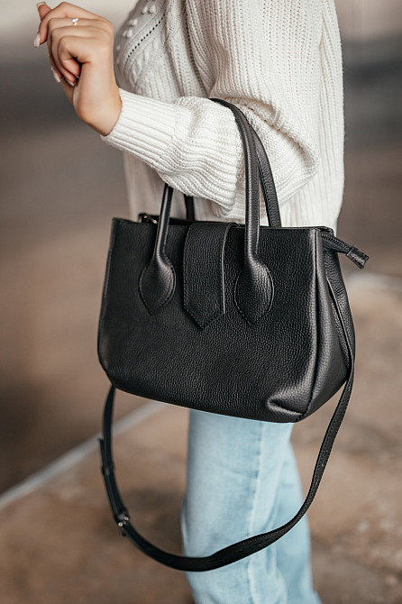 Сумка тоут жіноча шкіряна велика Юта Бежева 28*30*12 см, сумка шопер бежева стильна з кишенямиMasterSem Київ - фото 4