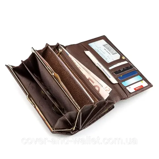 Женский лаковый кожаный кошелек золотистого цвета ST Leather S9001A Киев