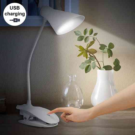 Світлодіодний настільний Led світильник, акумуляторна лампа сенсорна на прищіпці з USB зарядкою Кам'янець-Подільський