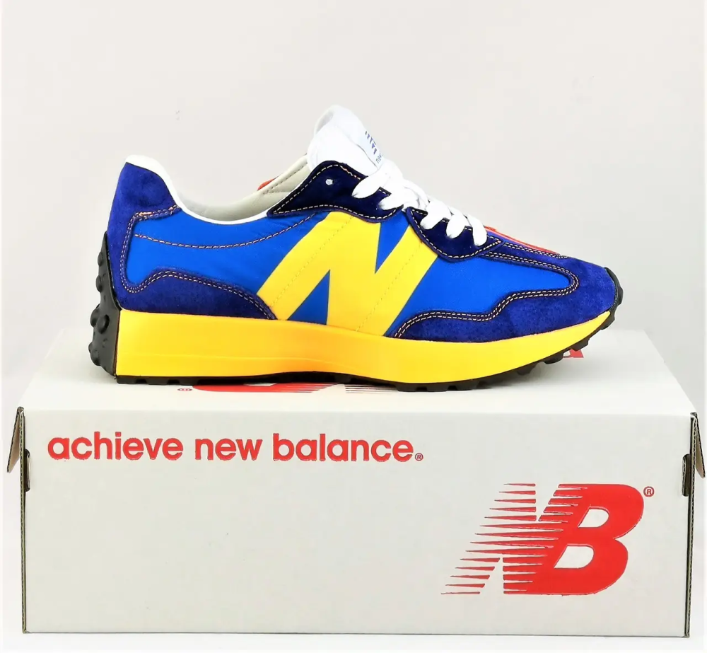 Чоловічі Сині Кросівки New Balance 327 Жовті Жовтогарячі Нью Баланс (розміри: 41,42,43,44,45,46) Відео Огляд Дніпро - фото 9