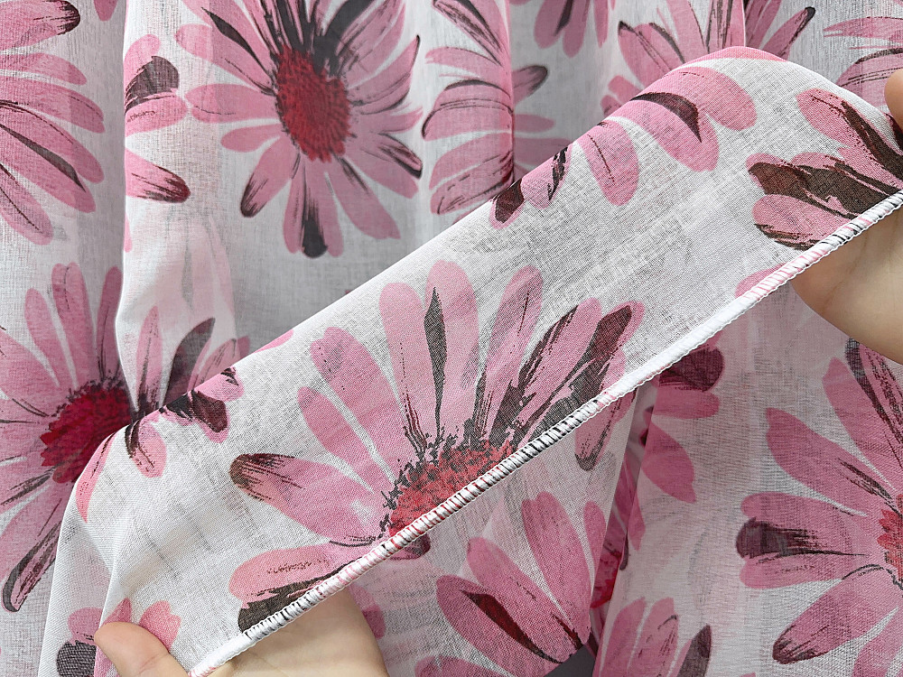 Тюль VR-Textil 1170т Flora Батист Білий з рожевим 400х270 см (42-1400) Київ - фото 4