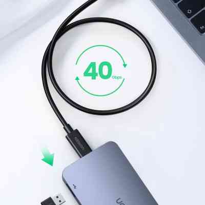 Дата кабель USB-C to USB-C 0.8m USB 4.0 THUNDERBOLTUS501 8K40Gbps Black Ugreen (30389) Вінниця