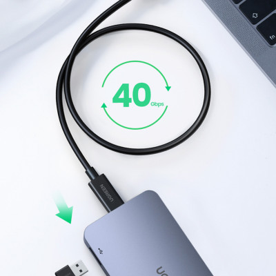 Дата кабель USB-C to USB-C 0.8m USB 4.0 THUNDERBOLTUS501 8K40Gbps Black Ugreen (30389) Вінниця - фото 4