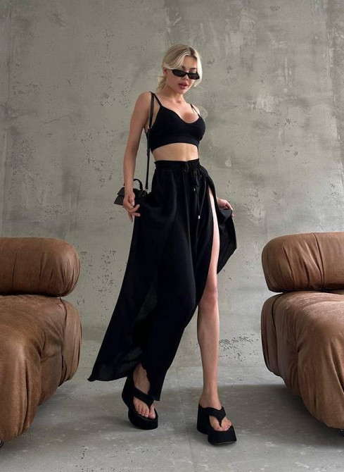 Жіночі легкі штани з розрізами американський креп Одеса - фото 4