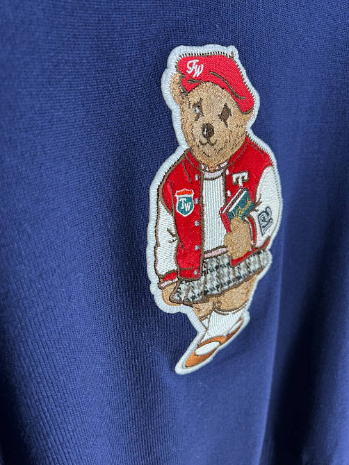 Светр жіночий A-N 2609 з нашивкою ведмедика оверсайз базовий one size, темно-синій, one size Київ - фото 2